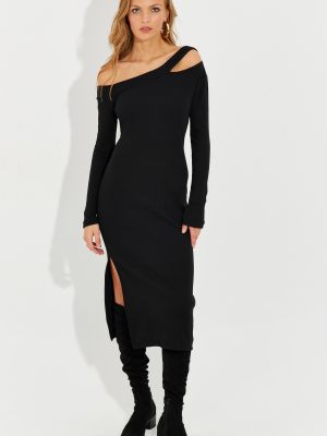 Asymetrické midi šaty Cool & Sexy čierna