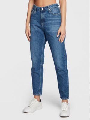 Boyfriendy Calvin Klein Jeans - niebieski
