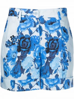 Kratke hlače s cvetličnim vzorcem s potiskom P.a.r.o.s.h. modra