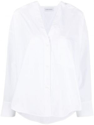 Памучна риза с v-образно деколте Christian Wijnants бяло
