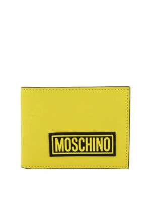 Portfel skórzany Moschino żółty