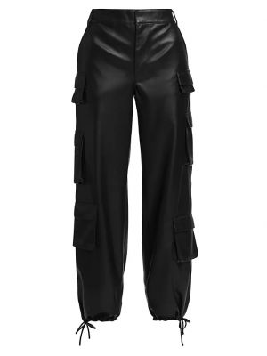 Кожаные брюки карго Lamarque черные