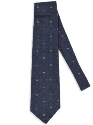 Jedwabny krawat żakardowy Fendi Pre-owned
