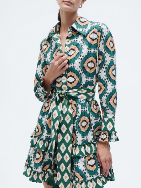 Batik hemdkleid mit print Figue grün