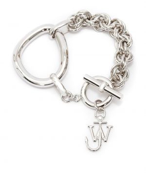 JW Anderson bracelet en chaîne à breloque logo - Argent