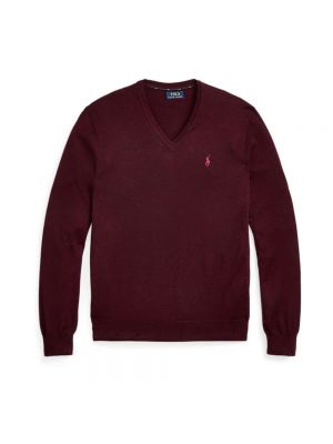 Sweter slim fit Ralph Lauren czerwony