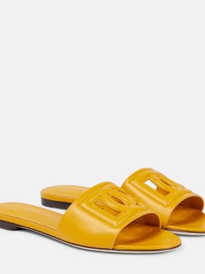 Kožené sandále Dolce&gabbana žltá