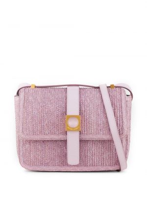 Плетени чанта през рамо Emporio Armani розово