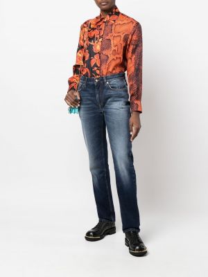 Chemise à motif mélangé Roberto Cavalli orange