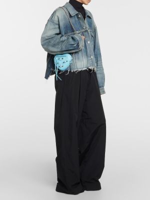 Oversized bavlněná džínová bunda s oděrkami Balenciaga