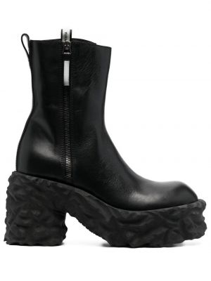 Chunky kožené kotníkové boty na zip Premiata černé