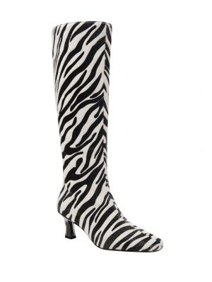 Ботинки на каблуке с квадратным носком с принтом зебра Katy Perry