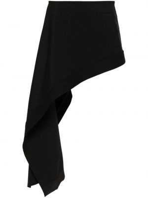 Asymetrické hedvábné sukně Sacai černé