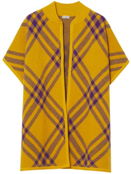 Manteau en laine à carreaux Burberry jaune
