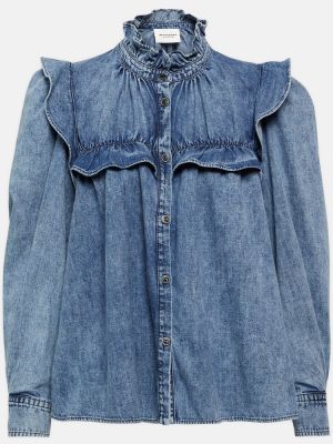 Chemise en jean à motif étoile Marant étoile bleu