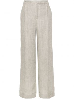 Pantalon en lin Brunello Cucinelli gris