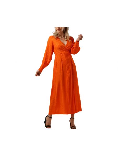 Satin wickelkleid Selected Femme orange