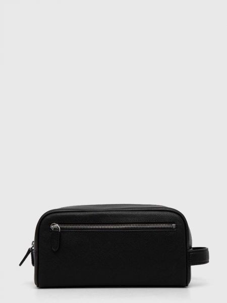 Kožna kozmetička torbica Polo Ralph Lauren crna