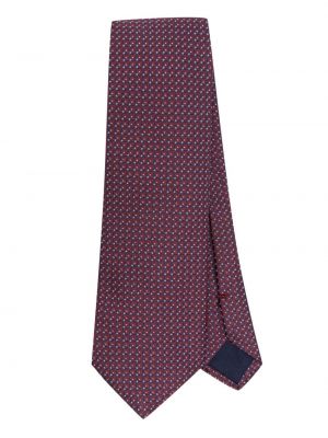 Žakardinis šilkinis kaklaraištis Corneliani raudona