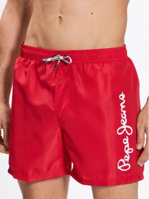 Pantaloni scurți din denim Pepe Jeans roșu