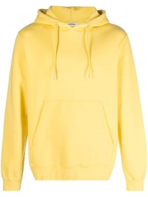 Pamučna hoodie s kapuljačom s vezom Sandro žuta