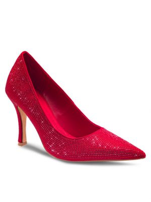 Полуотворени обувки с ток с ток Sergio Bardi червено