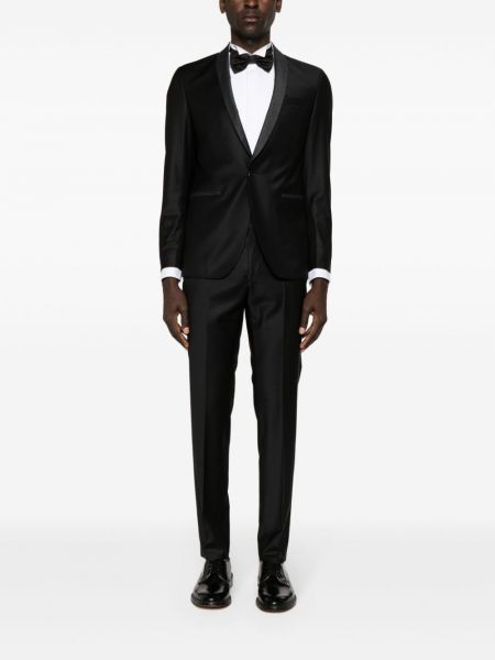 Vlněný oblek Karl Lagerfeld černý