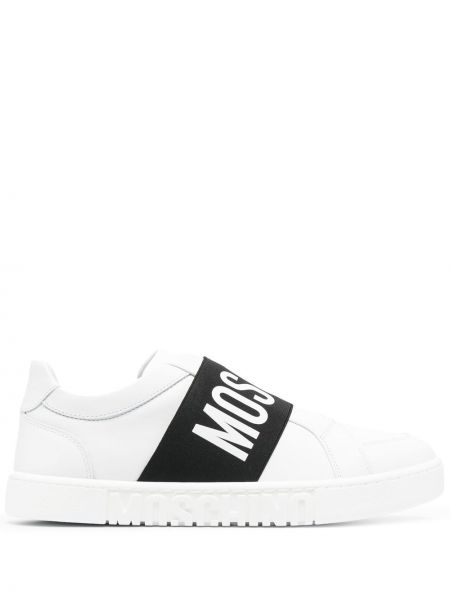 Skli på trykt slip-on sneakers Moschino hvit