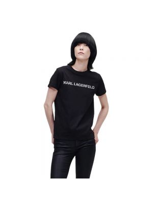 Koszulka w zebrę Karl Lagerfeld czarna
