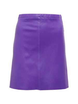 Kožená sukňa s vysokým pásom Stouls fialová