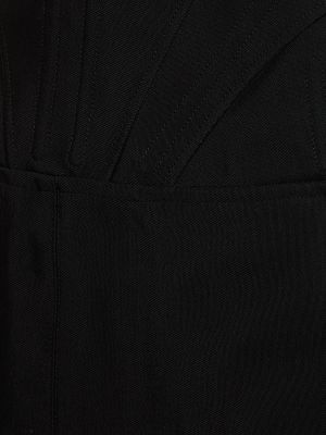 Viskózová midi sukňa Mugler čierna