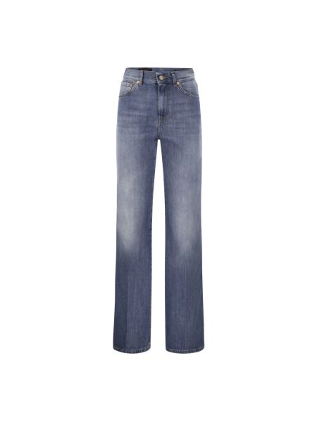 Proste jeansy relaxed fit Dondup niebieskie