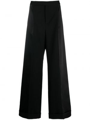 Pantaloni cu dungi cu croială lejeră Saint Laurent negru