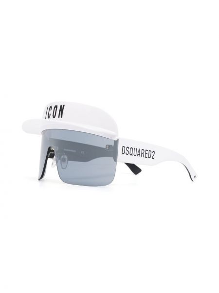 Okulary przeciwsłoneczne z nadrukiem oversize Dsquared2 Eyewear białe