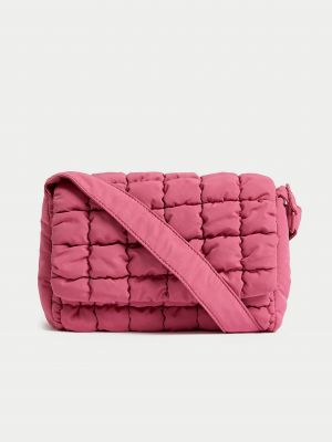 Prošívaná taška přes rameno Marks & Spencer růžová