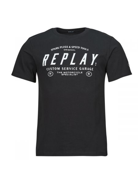 Tričko s krátkými rukávy Replay černé