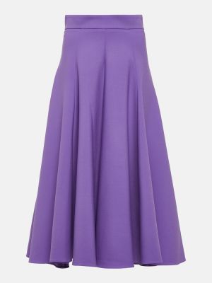 Vlnená midi sukňa Oscar De La Renta fialová