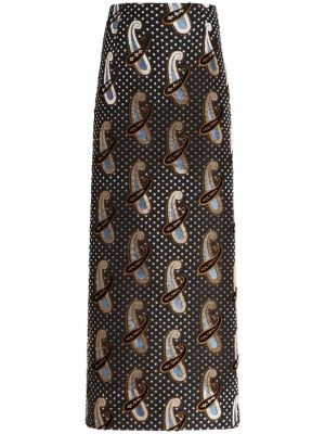 Spódnica z nadrukiem z wzorem paisley Etro brązowa