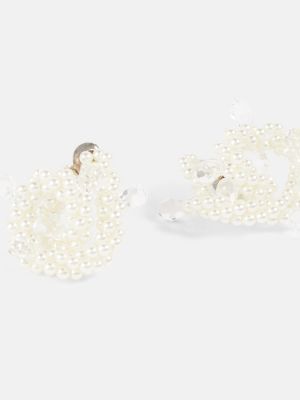 Boucles d'oreilles avec perles à boucle Simone Rocha blanc