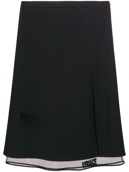 Falda midi Versace negro