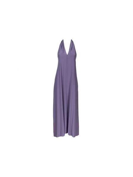 Jedwabna sukienka długa z otwartymi plecami Jucca fioletowa