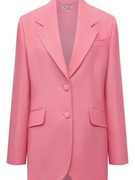 Шерстяной пиджак Miu Miu розовый