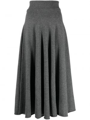 Kašmírová midi sukňa Extreme Cashmere sivá