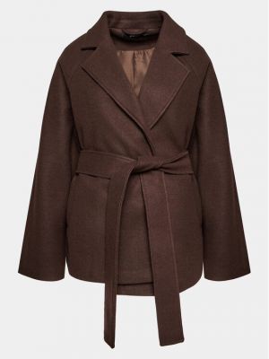 Priliehavý kabát Gina Tricot hnedá
