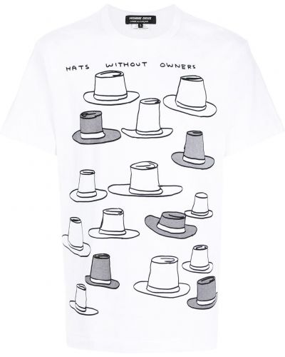 Camiseta con estampado Comme Des Garçons Homme Deux blanco