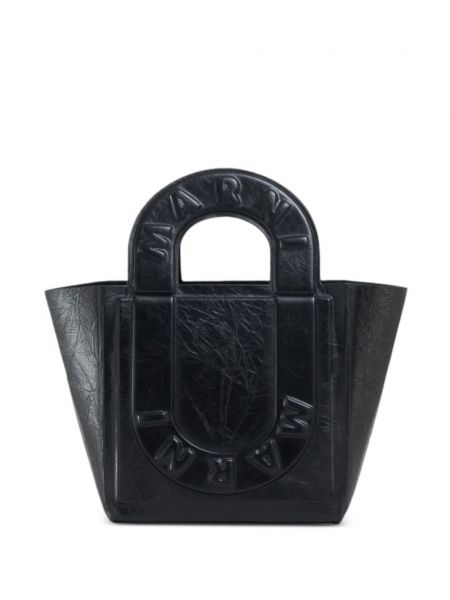 Τσάντα shopper Marni μαύρο