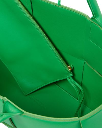 Dabīgās ādas shopper soma Bottega Veneta zaļš