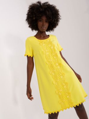 Кружевное коктейльное платье Fashionhunters желтое