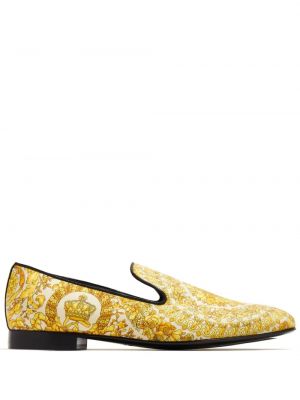 Pantofi loafer din satin cu imagine Versace