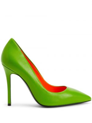 Pantofi cu toc din piele Giuseppe Zanotti verde